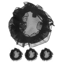 4pcs Hair Bun Nets for Dance Kids Long Hair Ballet Accessories