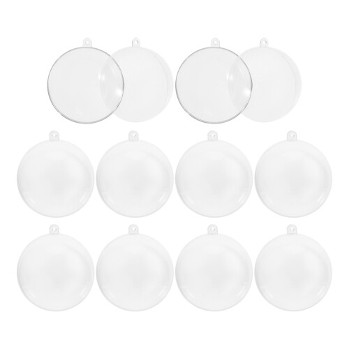 20pcs Openable Clear Christmas Ball Ornament Refillable Hanging Decor