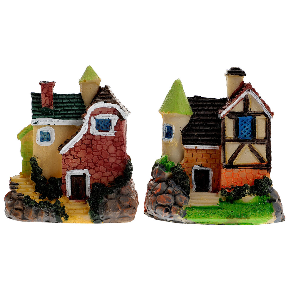Photos - Other Toys 4pcs Resin Tiny House Ornament Micro Landscape Decor