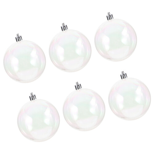 18pcs Clear Iridescent Ornament Balls 8cm Decorations 2
