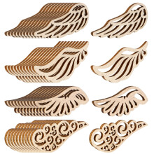 320pcs Angel Wings Wooden Hollow-Out Craft Chips DIY Accessories