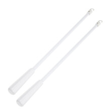 2St Vervangbare Blindstok Fiberglass Wit Voor Binnenzijde Gordijnen
