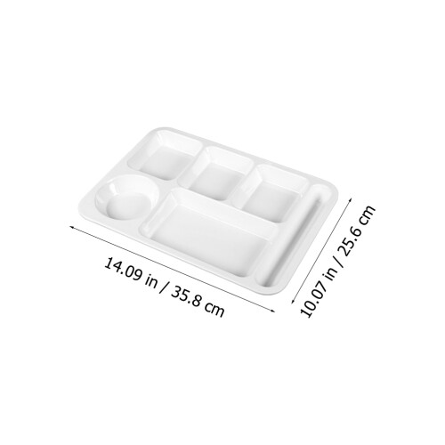 Divided Plate Multi-Grid Fruit Breakfast Plate White 1