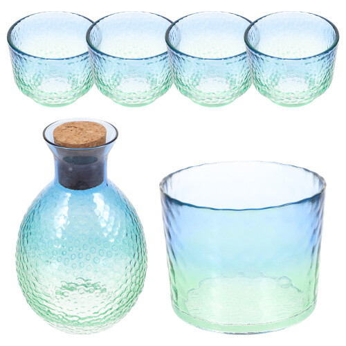 1set Japanese Sake Bottle Cups Glass Set 2