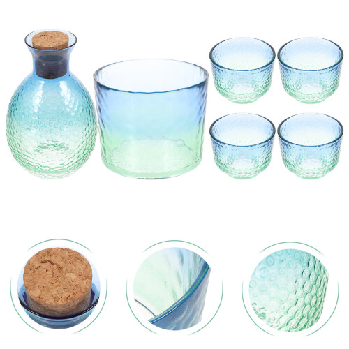 1set Japanese Sake Bottle Cups Glass Set 1