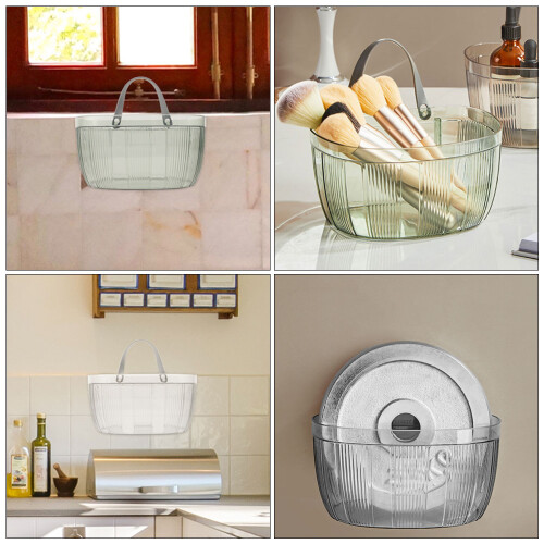 2pcs Wall Mounted Basket Organizer for Kitchen Pantry Storage 2
