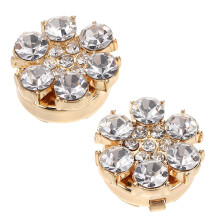 2pcs Crystal Cufflinks for Women Dress Shirts Jewelry