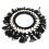 Black Handmade Tapestry Mirror with Wood Beads Decor 6
