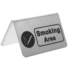 Stainless Steel Restaurant Smoking Area Sign