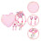 1Set Plastic Ketting Set Roze Sieraden Voor Kinderen 2