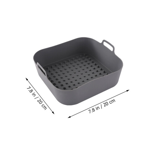 Grey Silicone Air Fryer Liner Nonstick Kitchen Accessory 2