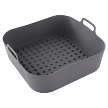 Grey Silicone Air Fryer Liner Nonstick Kitchen Accessory