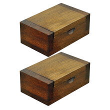 2Pcs Compact Wood Toothpick Dispenser Teak Material Portable Organizer