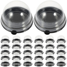 50Pcs Waterproof ABS Cake Boxes with Transparent Dome for Party Favors