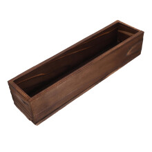 Garden Pots Large Wooden Planter Box 40x10x8 CM Carbonized Wood Outdoor Rectangle Planter with Railing Hanging Option for Succulents
