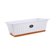 Flower Window Box Vegetable Planter 50x19x16cm Rectangular White With Drainage Holes For Balcony Windowsill Gardening