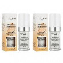 (2pcs)TLM Colour Changing Foundation,SPF15 Flawless Color Changing Foundation Makeup Base Moisturizing Liquid Foundation , Sunscreen