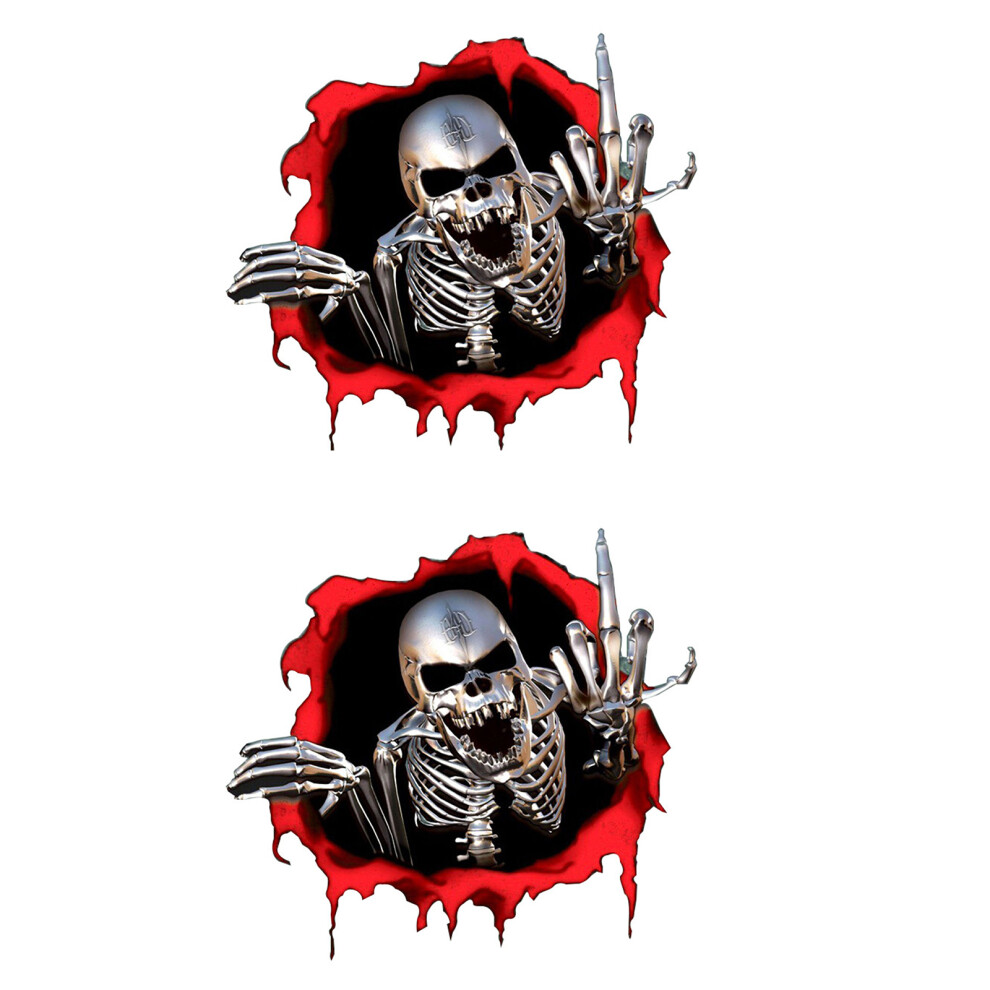 Personalized Skull Middle Finger Car Decoration Decal Waterproof 7755000013811