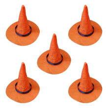 Mini Witch Hats And Mini Broom Small Witch Hat Halloween-Orange
