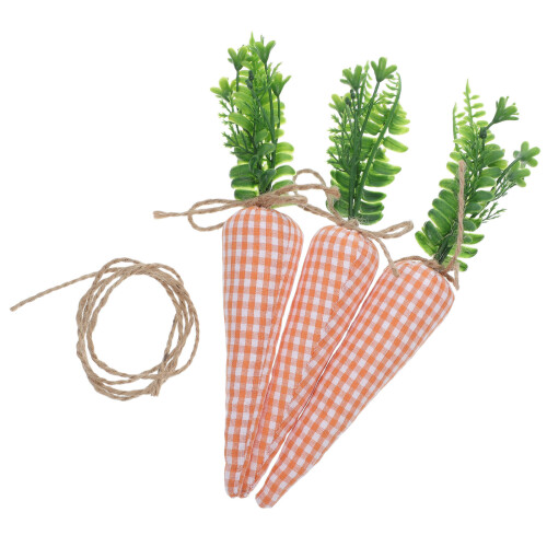 12pcs Easter Carrot Ornaments Fabric Hanging Decor for Spring Party