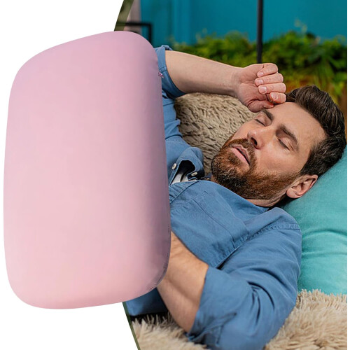 Portable Pillow - Soft Cooling Memory Foam Headrest, Breathable Foldable Design for Travel, Camping, Hotel, Outdoors, Pink 1