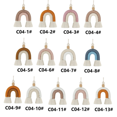 Macrame Rainbow Hanging Ornament DIY Rope Handmade Woven Wall-7 1