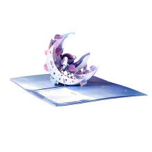 3D for Pop Up Cards Moon Birthday Anniversary Gifts Postcard