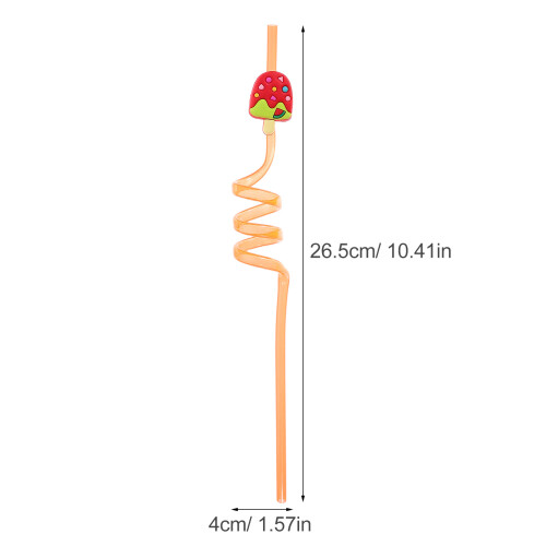 8pcs Cartoon Drinking Straws Reusable for Milk Juice Party 1