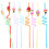 8pcs Cartoon Drinking Straws Reusable for Milk Juice Party 8