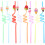 8pcs Cartoon Drinking Straws Reusable for Milk Juice Party 1