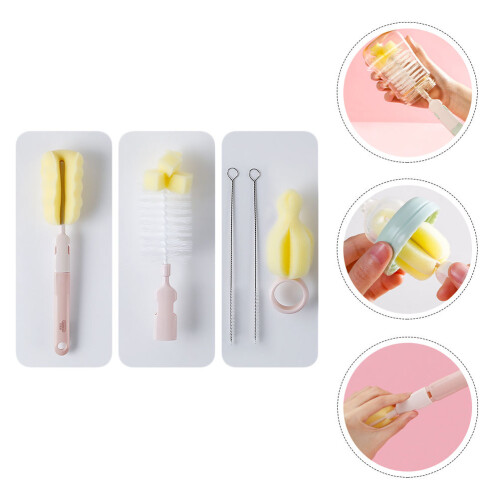 1set Feeding Bottle Cleaning Brushes Long Handle Straw Pacifier 2
