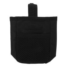 Dog Puppy Walking Cloth Pouch with Hook for Outdoor Use Black
