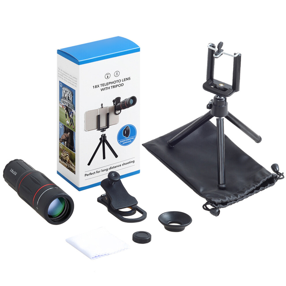 18X Universal Monocular Zoom Telephoto Lens With Tripod For Smartphone 3181023794538