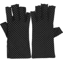 1Paar Zwarte Halfvinger Zonbeschermhandschoenen Dames Katoen Antislip