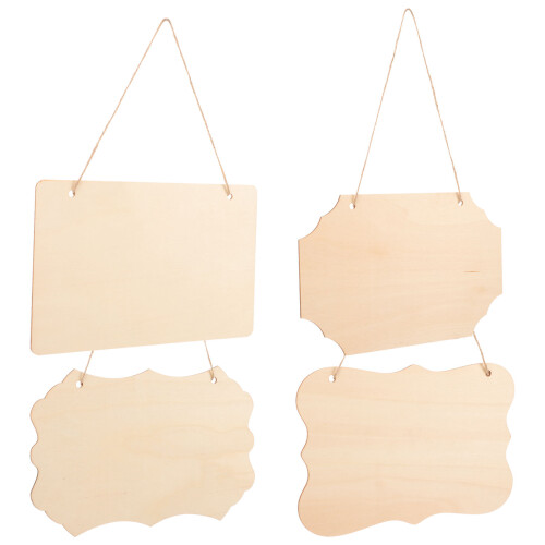 20pcs Unfinished Wood Hanging Signs DIY Craft Boards