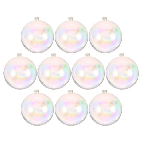 40pcs Clear Iridescent Shatterproof Ornament Balls Holiday Decor 1