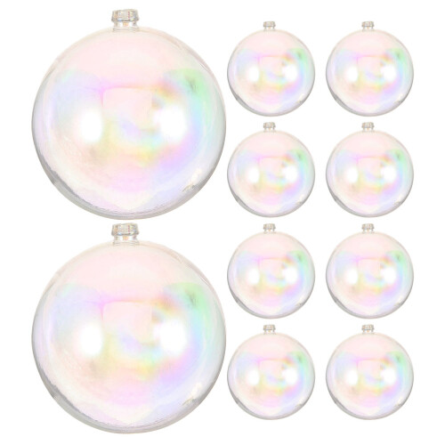 40pcs Clear Iridescent Shatterproof Ornament Balls Holiday Decor 2