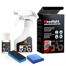 (Bundle) 180ml Headlight Restoration Polish Kit - No Sanding Anti-Yellowing Cleaner for Foggy Scratched Plastic Lens