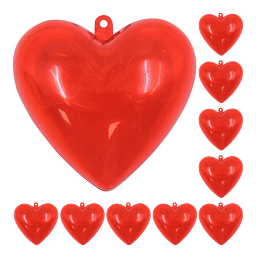 36pcs Clear Plastic Heart Ornaments Fillable Party Favors 2