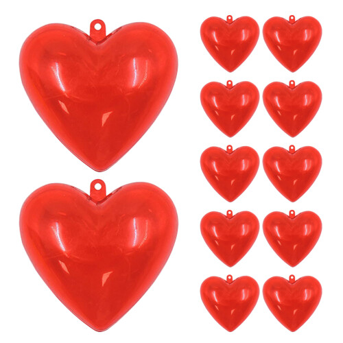 36pcs Clear Plastic Heart Ornaments Fillable Party Favors 1