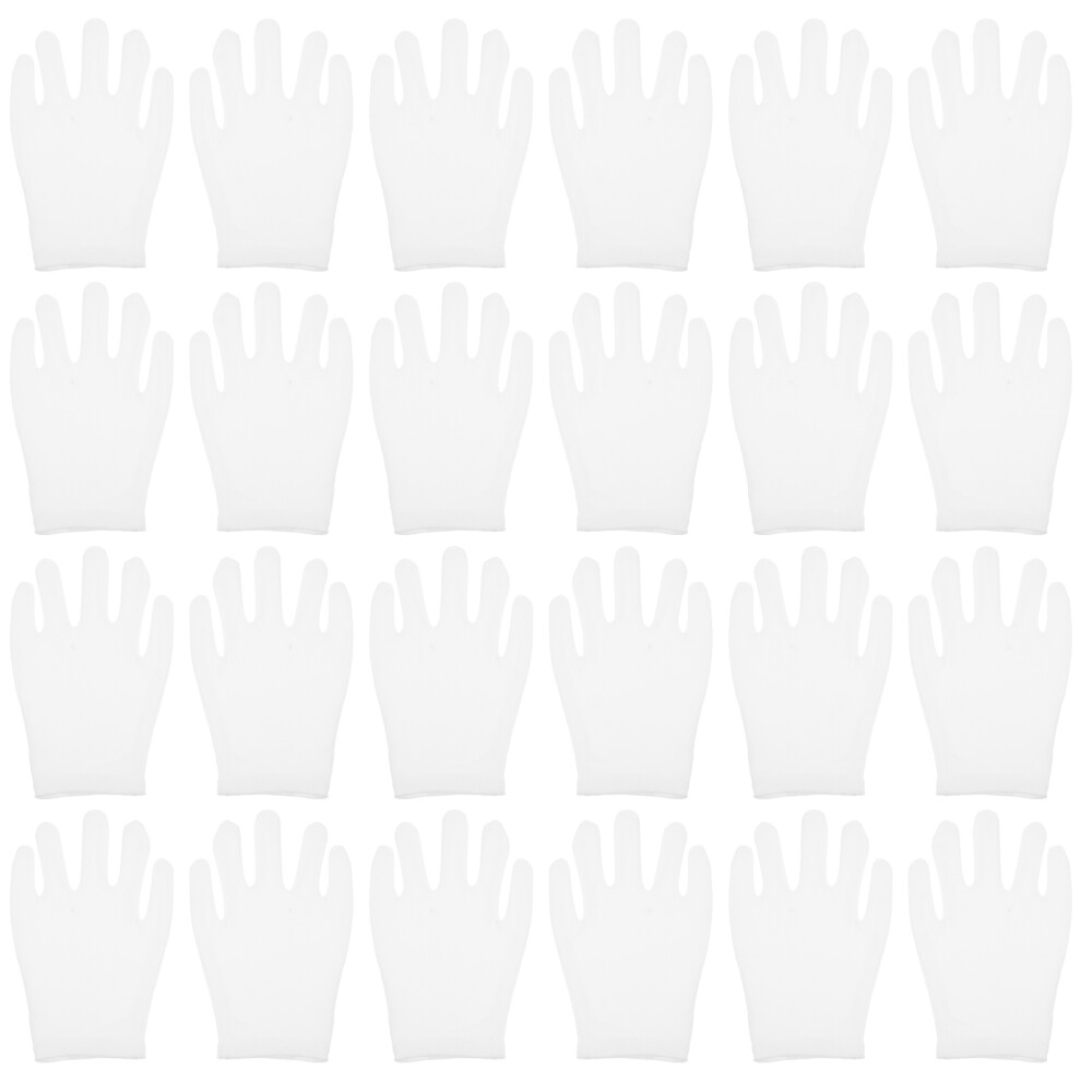 12pairs White Cotton Gloves Washable Elastic Watch Check-image-OPC-PKBM2XQ-NEW