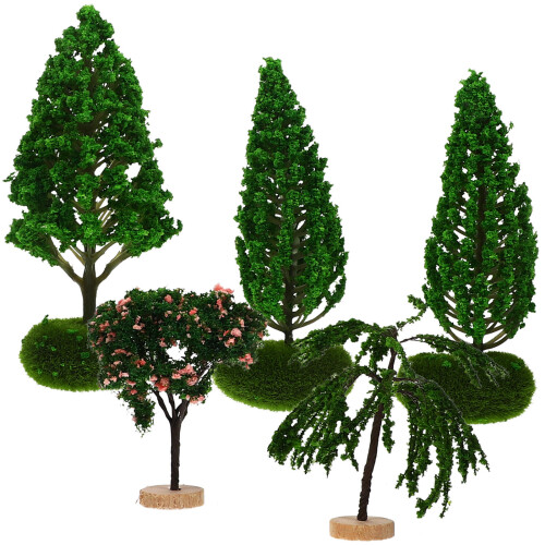 25Pcs Durable Plastic Mini Landscaping Tree Figures for Tabletop