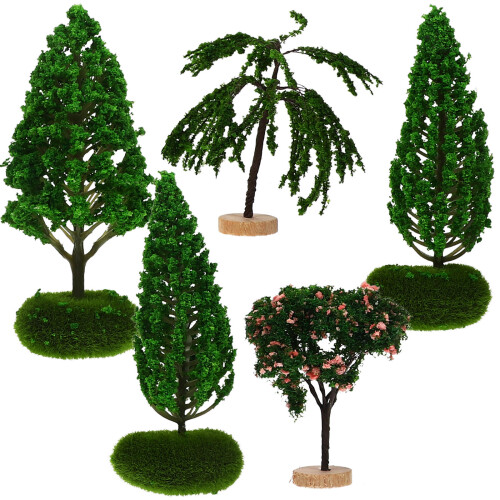 25Pcs Durable Plastic Mini Landscaping Tree Figures for Tabletop 1