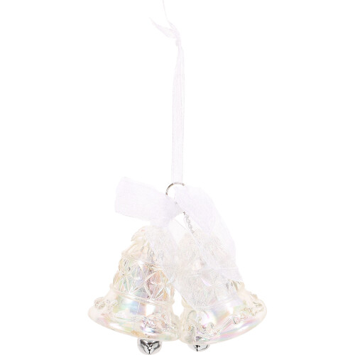 4pcs Acrylic Clear Bell Ornaments Xmas Tree Decor 1