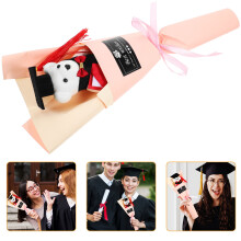 2pcs Graduation Flower Bouquet with Plush Bear Ornament