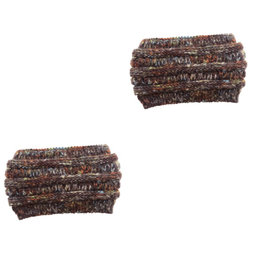 2pcs Woolen Yarn Knitted Ponytail Hat for Outdoor Camping 2
