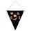2 stuks badge brooch met wimpel, zwart S 1