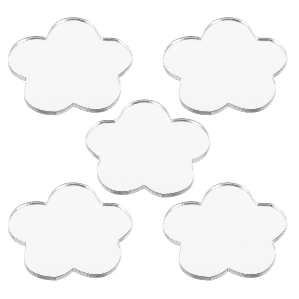 Vaguelly Silver 5Pcs Mirror Stickers For Phone - Portable Acrylic Travel Decal