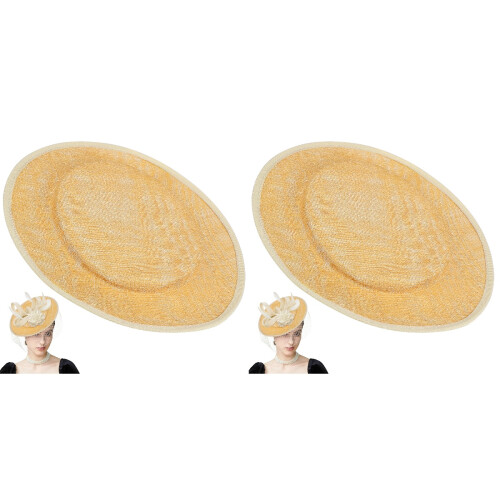 2pcs Apricot Sinamay Cocktail Hat Base Millinery DIY Craft 1