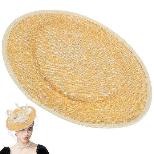 2pcs Apricot Sinamay Cocktail Hat Base Millinery DIY Craft